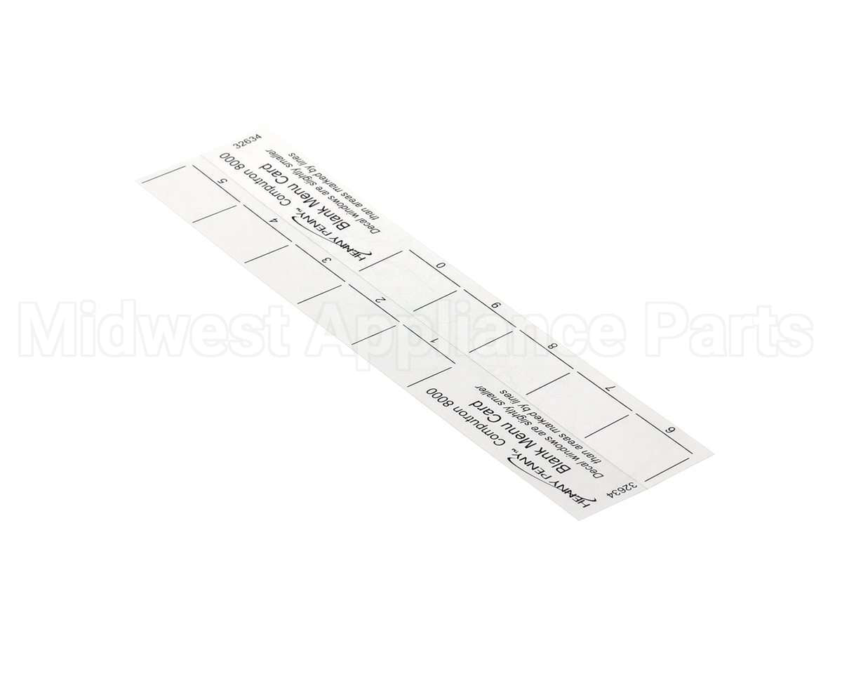 32634 Henny Penny Menu Card-C8000 Blank