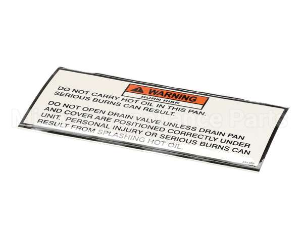 33448 Henny Penny Label-Drain Pan Warning
