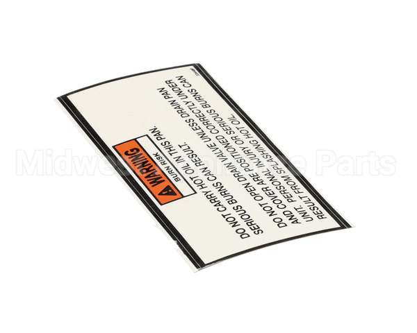 33448 Henny Penny Label-Drain Pan Warning