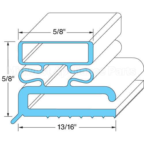 341-04505-03 Compatible Traulsen Door Gasket 23 1/2" X 59 1/2"