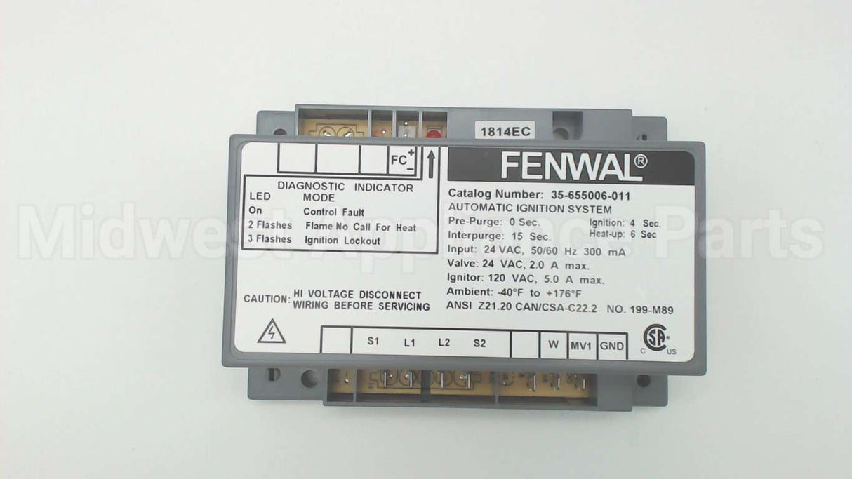 35-655006-011 Fenwal 120/240V No Pp 4S Tfi 3 Tries