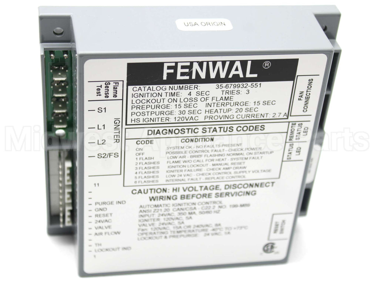 35-679932-551 Fenwal Ignition Control