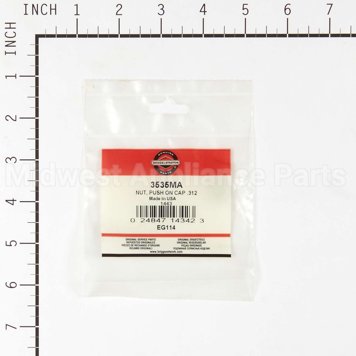 3535MA Briggs & Stratton Nut Push On Cap .312