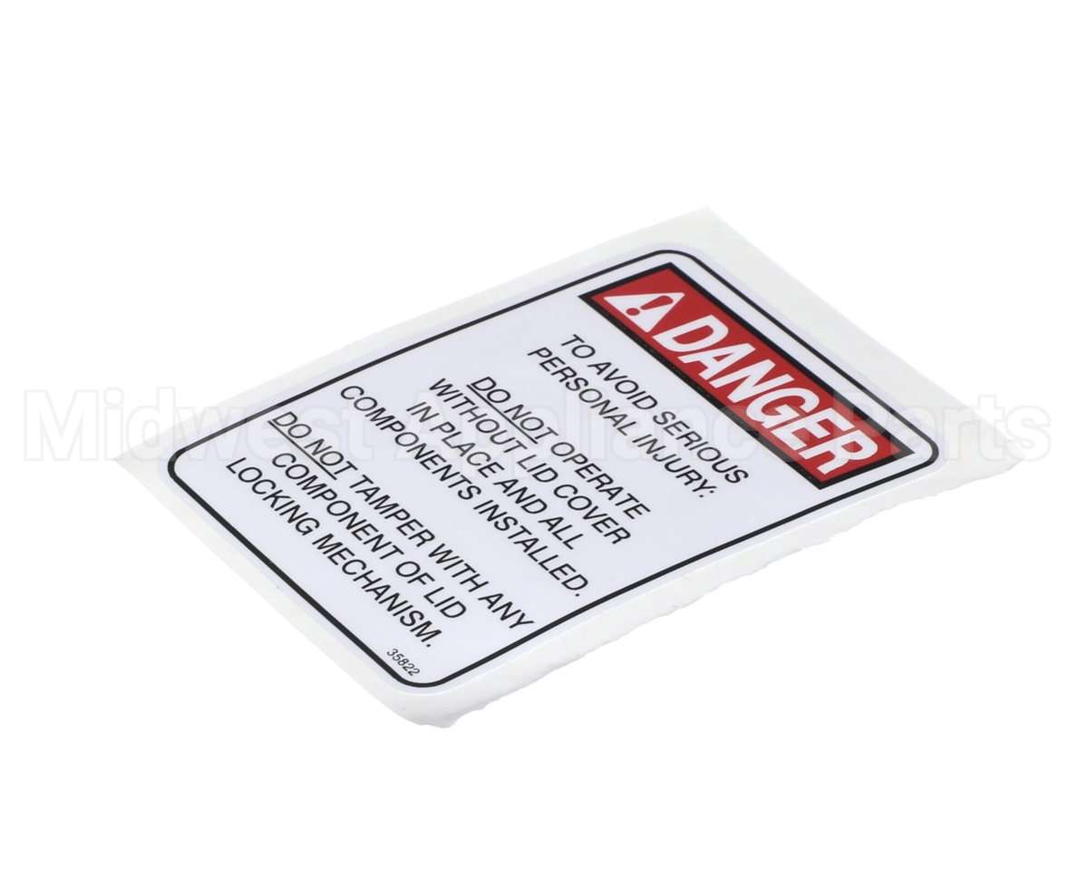 35822 Henny Penny Label-Lid-Danger