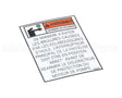 36281 Henny Penny Label-Warning Pump Motor Fr.
