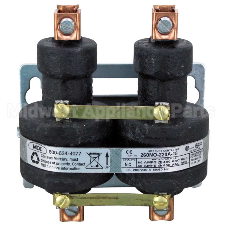 370485 Compatible Midwest Appliance Parts Mercury Contactor, 3 Pole