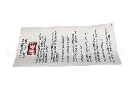 37332 Henny Penny Label-Boilover Prevention, Gm