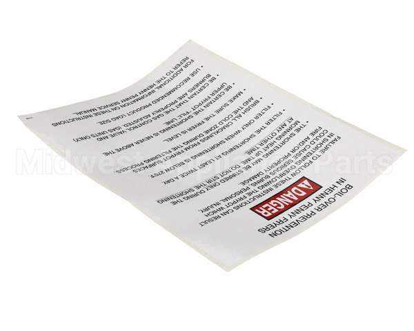 37332 Henny Penny Label-Boilover Prevention, Gm