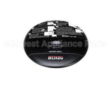 37495.1000 Bunn Lid Assembly, Mca/Mcp With Decal