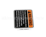 37881.0000 Bunn Decal, Warning No Svce Parts
