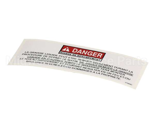 37989 Henny Penny Label-Danger Stirring Fre