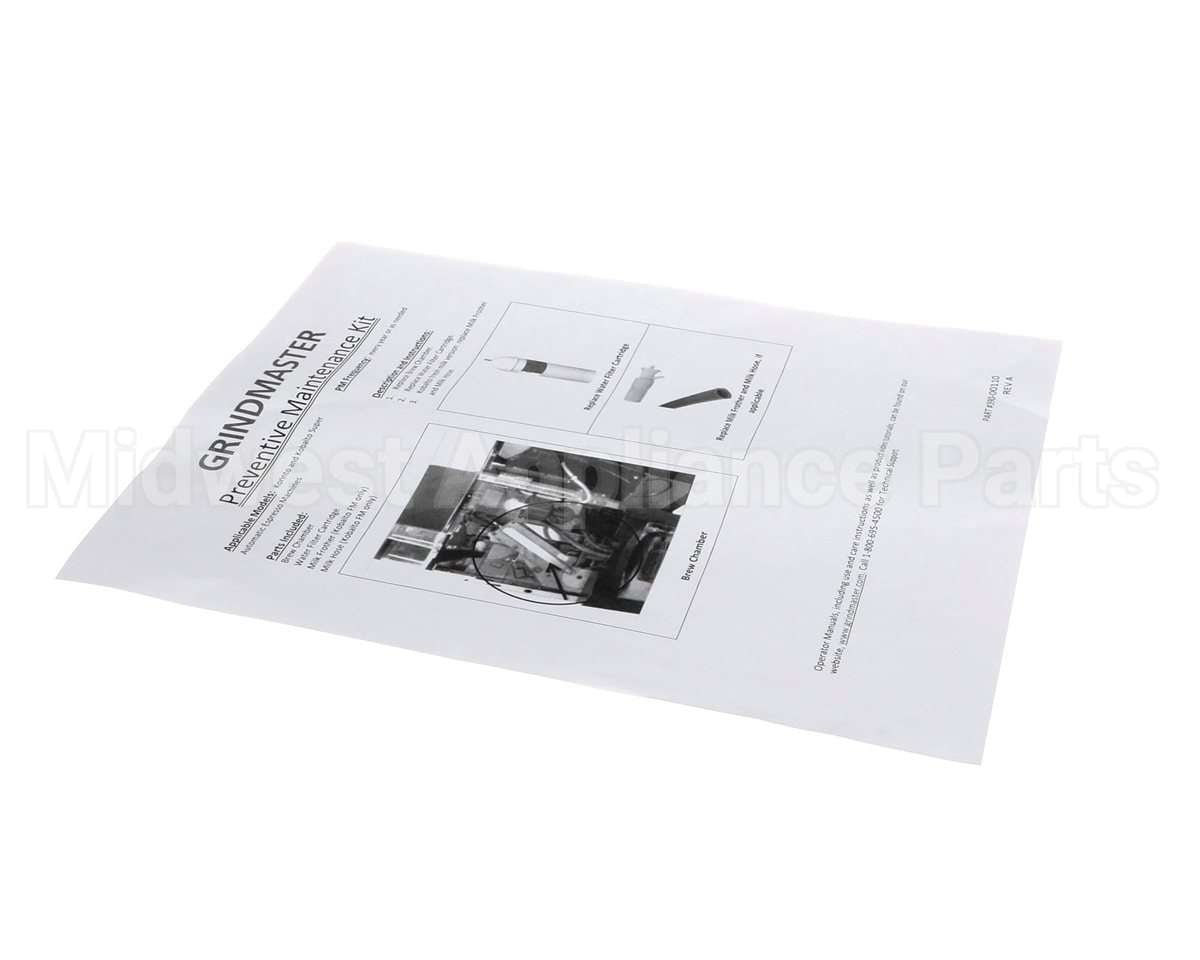 390-00110 Grindmaster Cecilware Instructions Pm Kit Korinto/Kobalto