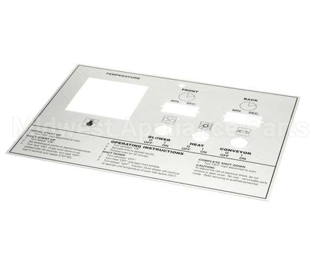 39464 Middleby Label,Control Face Ps570/555