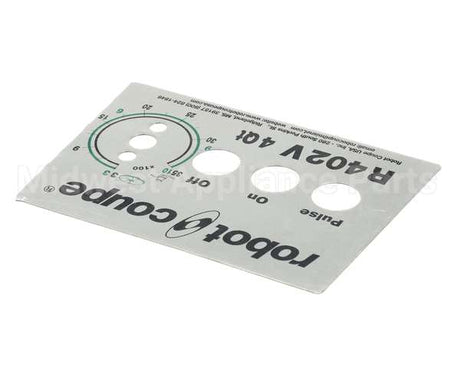 408006 Robot Coupe Data Plate R402V