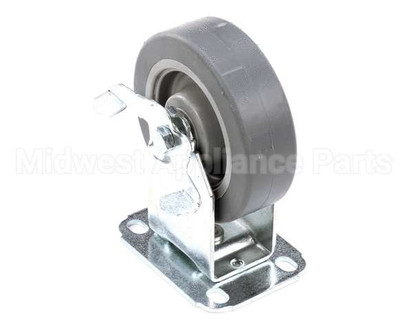 40806 Giles Caster, 5-In, Rigid, W/Brake, Plate Moun