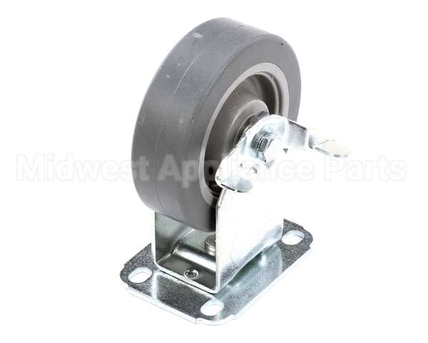 40806 Giles Caster, 5-In, Rigid, W/Brake, Plate Moun