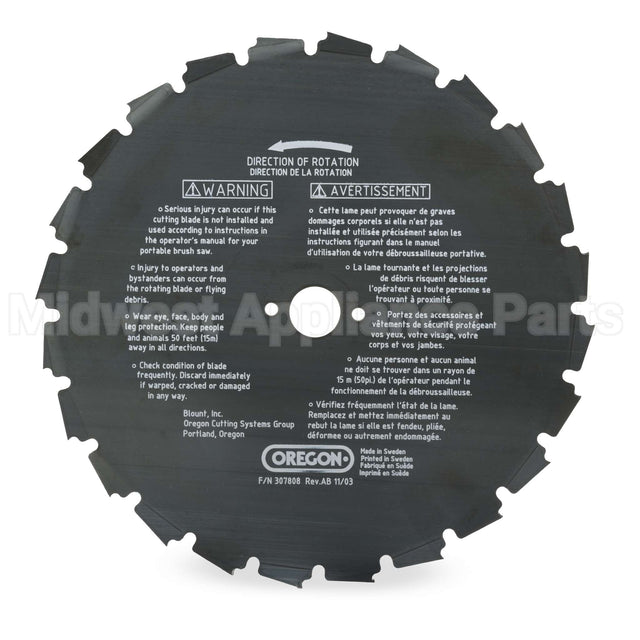 41-932 Oregon Eia Brush Blade 9In 24 Teeth 2