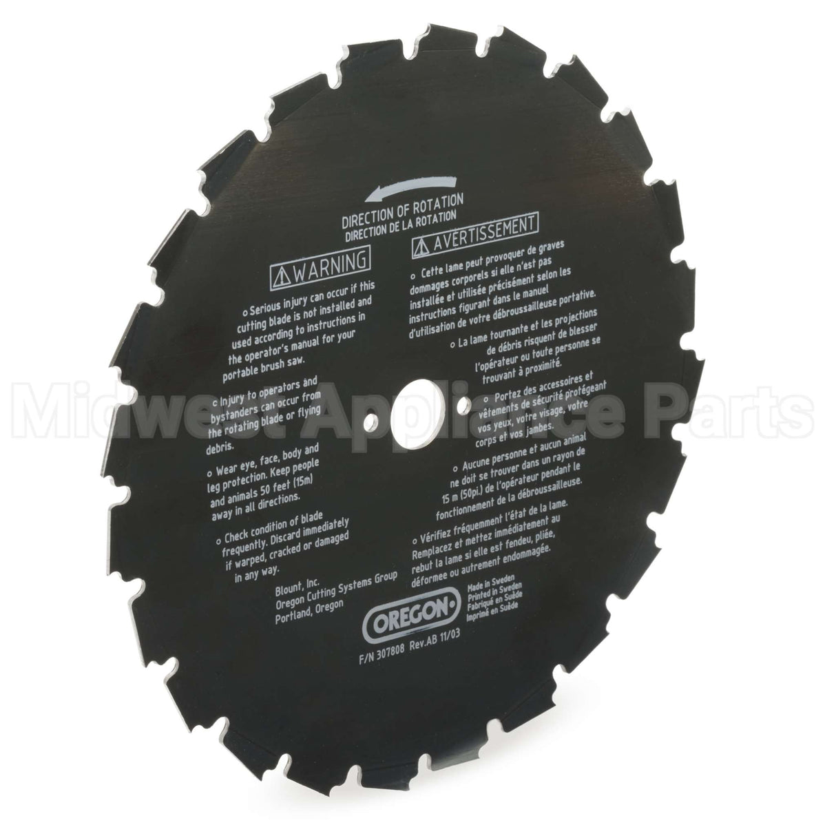 41-932 Oregon Eia Brush Blade 9In 24 Teeth 2