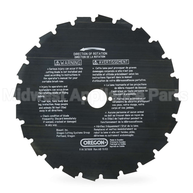 41-933 Oregon Eia Brush Blade 9In 24 Teeth 2