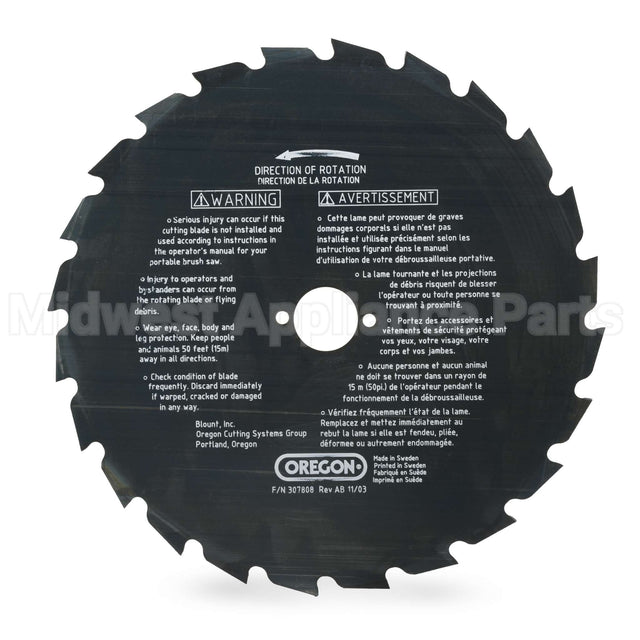 41-937 Oregon Maxi Brush Blade 9In 24 Teeth