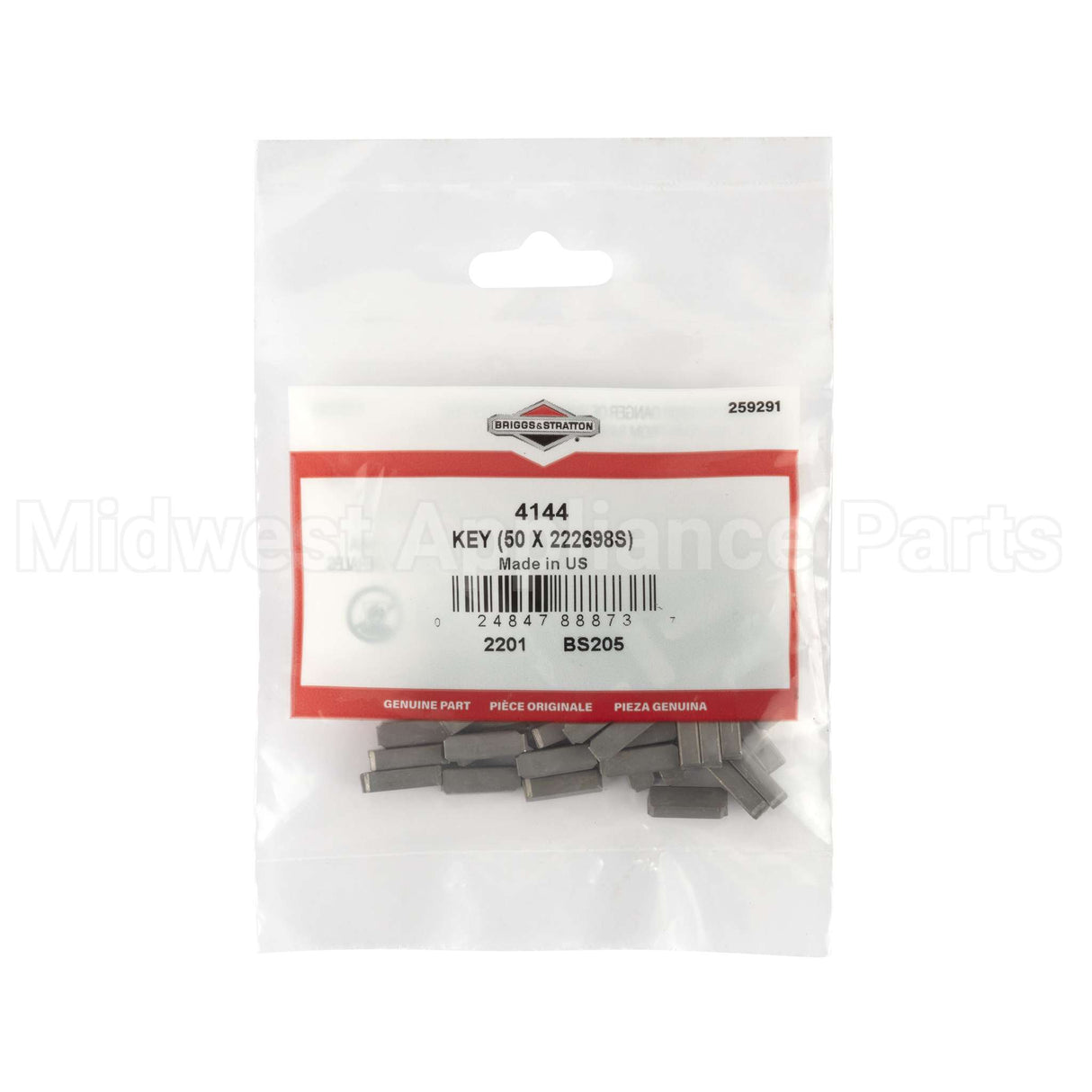 4144 Briggs & Stratton Key (50 X 222698S)