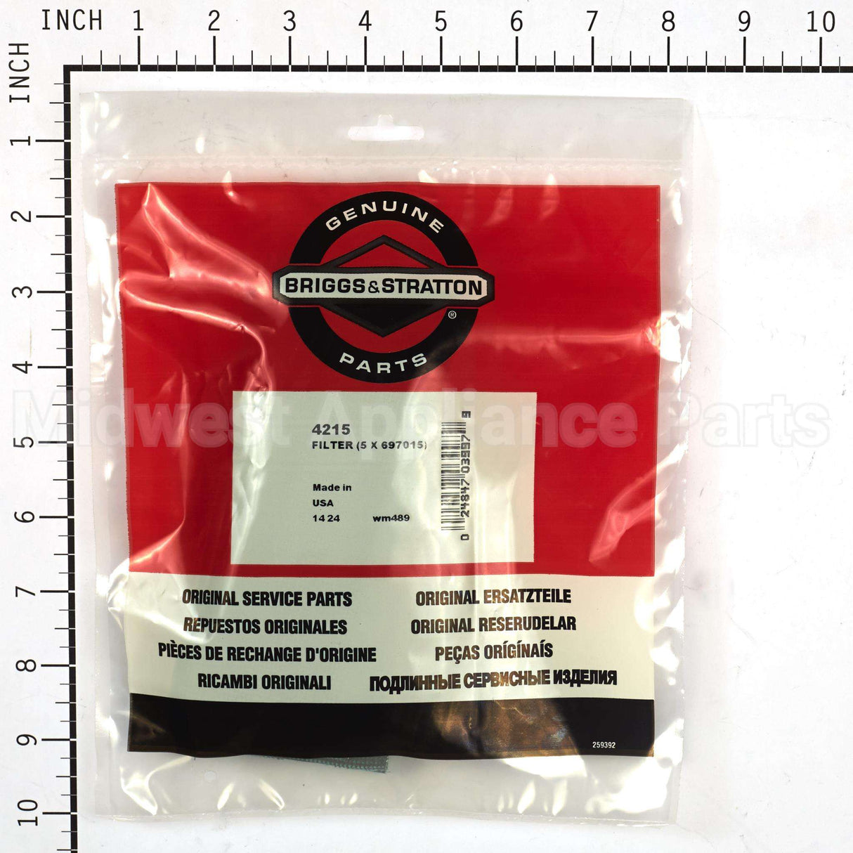 4215 Briggs & Stratton P/C-Filter (5 X 697015)