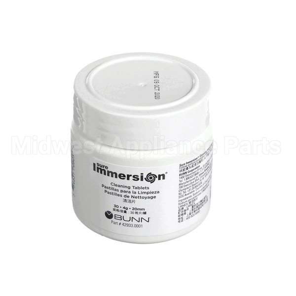 42933.0001 Compatible Bunn Tablet, Cleaning 1 Jar Sure Immersion
