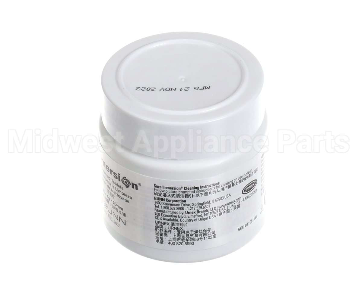 42933.0002 Bunn Tablet, Cleaning 1 Jar Sure Immersion