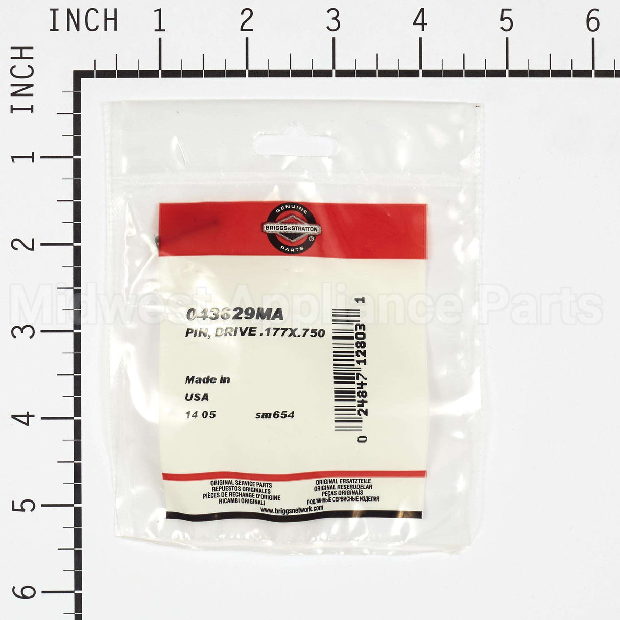 43629MA Briggs & Stratton Pin Drive .177X.750