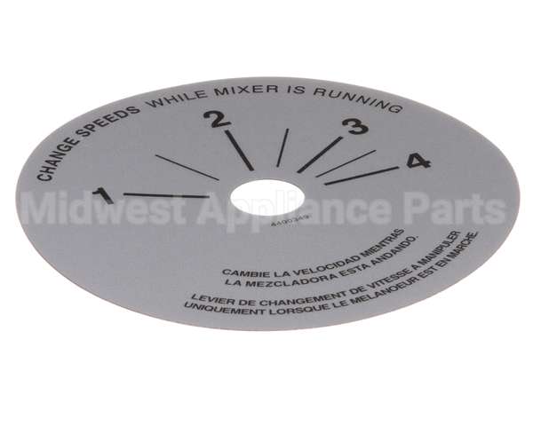 4400349 Univex Label,Srm20-40 Speed Control (98)(P)