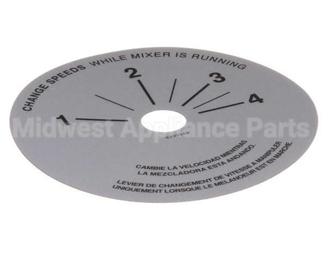 4400349 Univex Label,Srm20-40 Speed Control (98)(P)