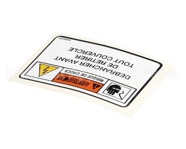 44903 Henny Penny Label-Warn. Disc. Power French