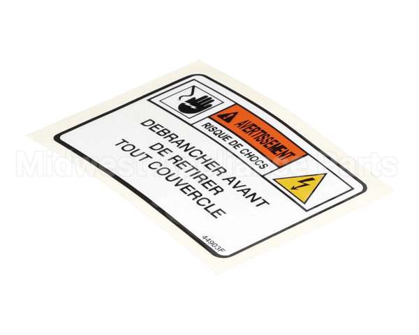 44903 Henny Penny Label-Warn. Disc. Power French