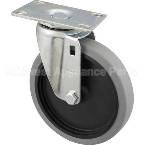 4501L2 Compatible Rubbermaid Caster, Plate(5"Od, Swvl, Gray)