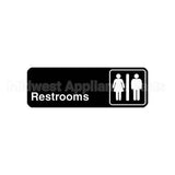 4517 Compatible Vollrath Sign, Rest Rooms, Black, 3X9"