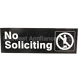 4527 Compatible Traex Sign, No Soliciting, Blk, 3X9"