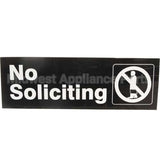 4527 Compatible Traex Sign, No Soliciting, Blk, 3X9"