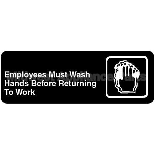 4530(QUOTE) Compatible Vollrath Employee Hand Wash Sign 3 X 9 In English Braille
