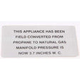 00-421727-00003 Compatible Hobart Propane To Np Plate