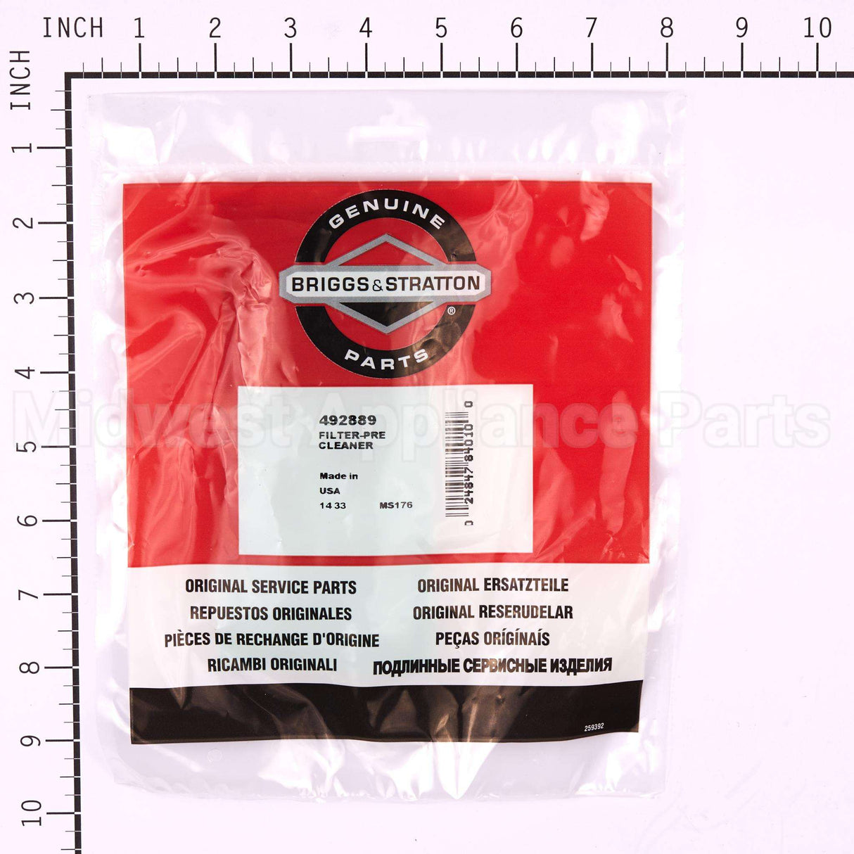 492889 Briggs & Stratton Filter-Pre Cleaner