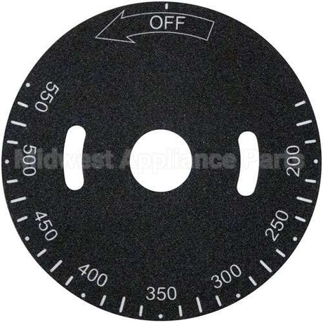 498037-A Vulcan Plate, Temp Dial, 200-550F