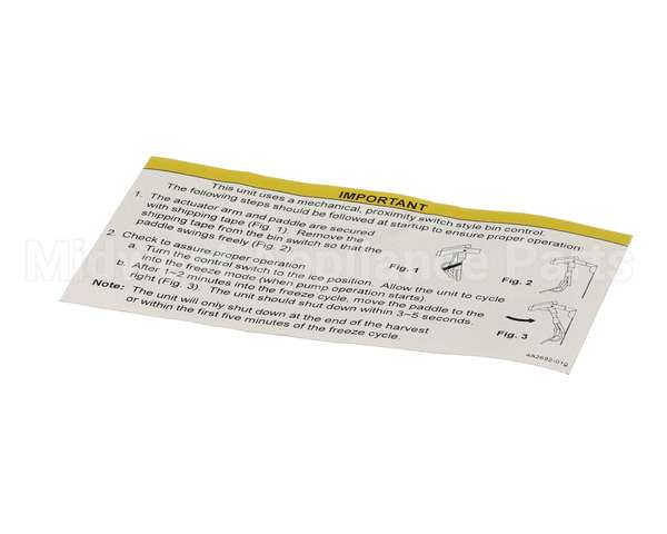 4A2692-01 Hoshizaki Label-Bin Control