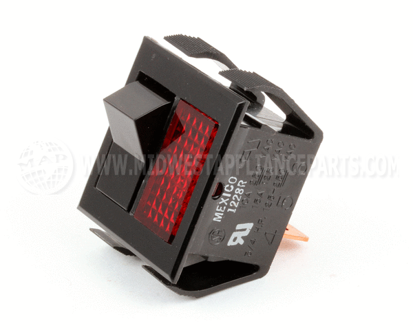 P9101-35 Anets Sw,Spst 10A W/Light Red 120V