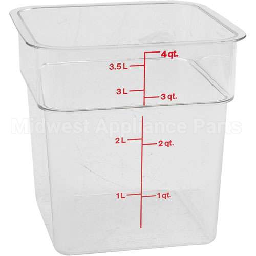 4SFSCW135 Compatible Cambro Container Sq Clear 4Qt