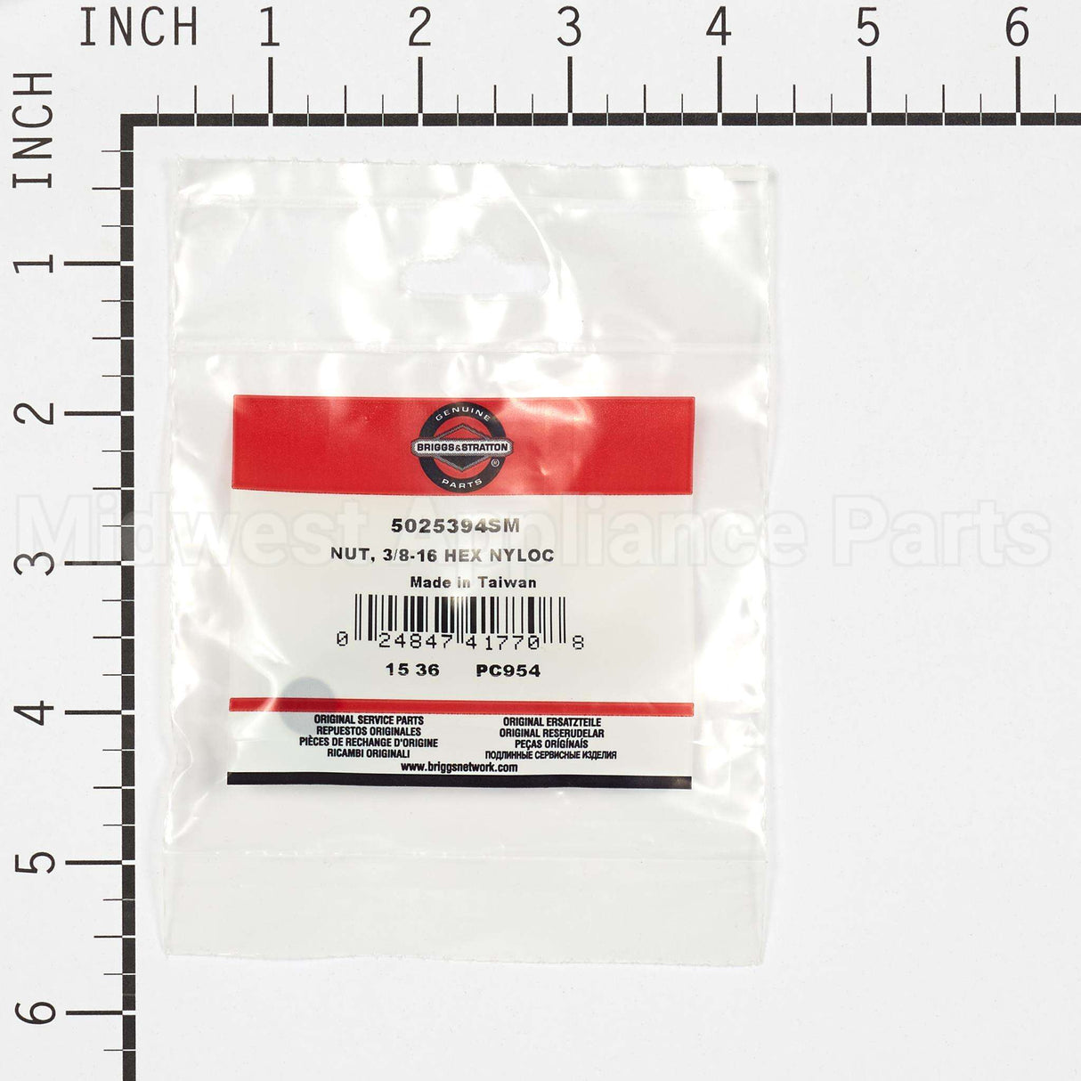 5025394SM Briggs & Stratton Nut 3/8-16 Hex Nyloc