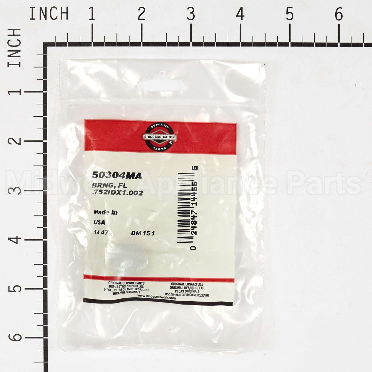 50304MA Briggs & Stratton Brng Fl .752Idx1.002