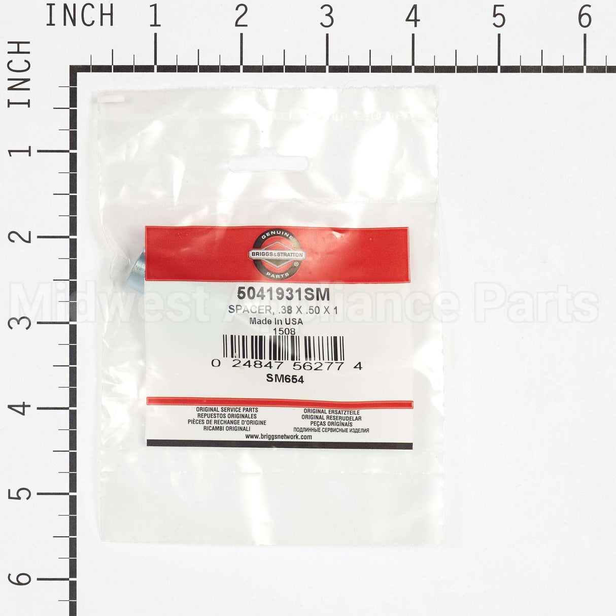 5041931SM Briggs & Stratton Spacer .38 X .50 X 1