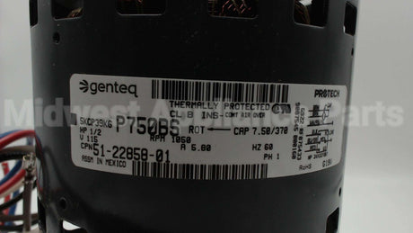 51-22858-01 Rheem-Ruud 1/2Hp 120V 1075Rpm 3Spd 48 Mtr