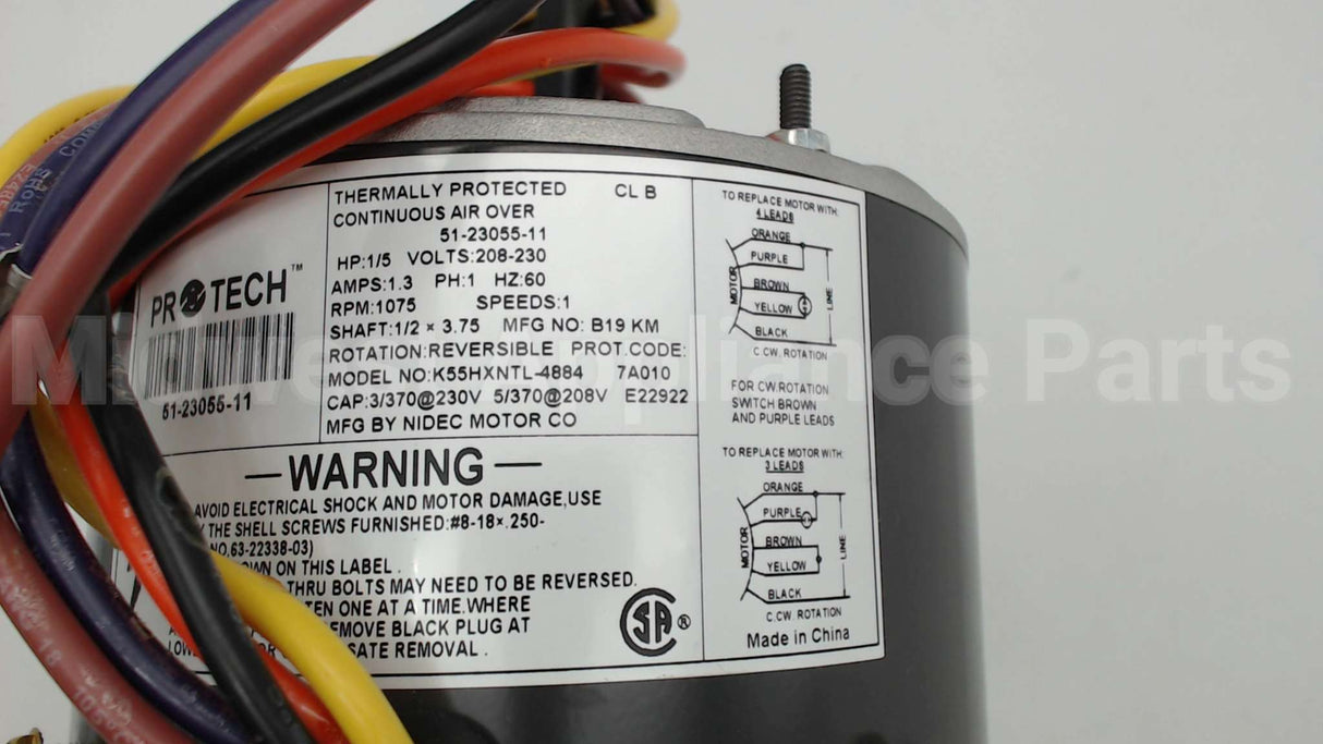 51-23055-11 Rheem-Ruud 1/5Hp 208-230V 1075Rpm 48 Mtr