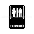 5617 Compatible Traex Sign, Restrooms, Black, 6X9"